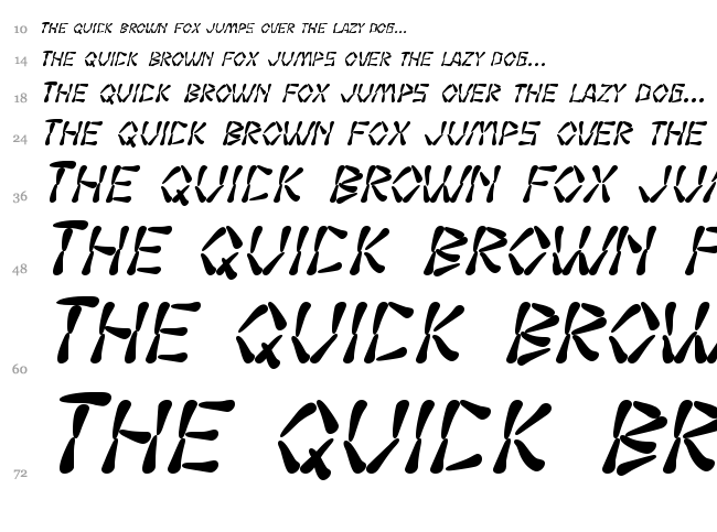 SF Wasabi font waterfall
